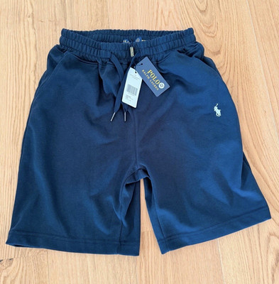 Polo Ralph Lauren Herren Sweatshorts Blau M Logo elastisch Zugband Taschen