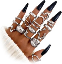 IFKM Gold Chunky Rings Set for Women 14k Gold Plated Thick Dome Stackable Open R