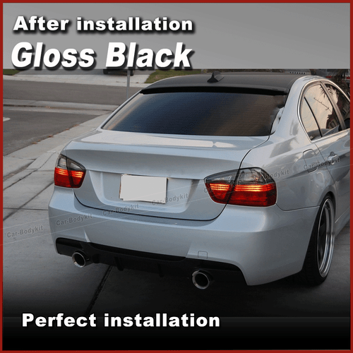 Diffusore posteriore diffusore spoiler nero lucido adatto per BMW Serie 3 E90 E91 335d 335i - Foto 2 di 9