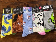 DISNEY Character Socks Lot Stitch Monsters Maui Moana Olaf Frozen Aristocats NWT