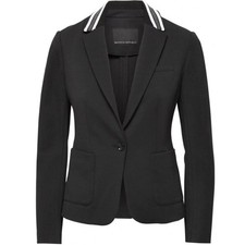 Banana Republic Classic Blazer Black Striped Collar Ponte Knit Jacket 2