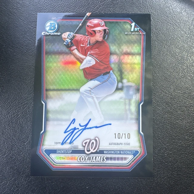 2026 Bowman Chrome COY JAMES Black AUTO SSP 10/10 Washington Nationals