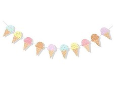 Happy Birthday Ice Cream Banner - Summer Birthday Decoration, 1st Birthday
