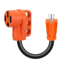 RV Adapter Cord 50 A Female to 15A Male Plug 12-Inch, NEMA 5-15P to 14-50R