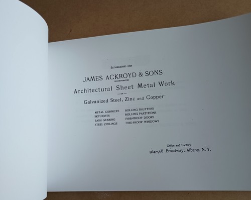 Ackroyd (1902) Architectural Sheet Metal Work CATALOG Ornamental Building Sample - Picture 2 of 24