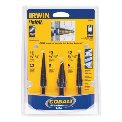 502 3Pc Hss Unibit Set In Kit Bag 502 3Pc Hss Unibit Set In Kit Bag