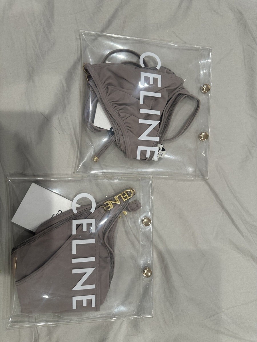 BNWT Celine Triomphe Two Piece Bikini Swim in Matte Jersey
