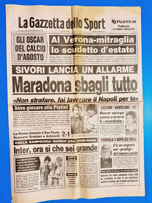 Gazzetta Dello Sport Du 21 Août 1984 – Maradona, Sivori, Paolo Rossi – Vintage