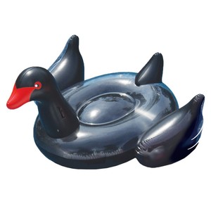 Swimline Giant Inflatable Ride-On 75-Inch Opaque Black Swan Pool Float | 90628