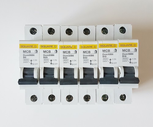 Square D Type B Domae MCB Single Pole Circuit Breaker DOM 6A 10A 16A 20A 32A 40A - Picture 2 of 7