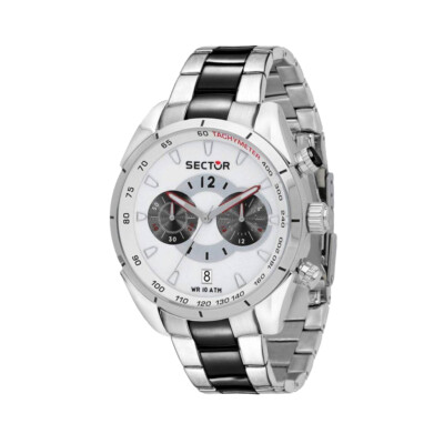 Orologio Uomo SECTOR 330 R3273794012 Bracciale Acciaio Bianco Sub 100mt