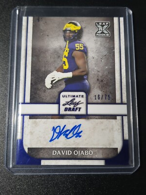 David Ojabo - Leaf Ultimate Draft 2022 - Ravens - Auto - Blue - RC - /75