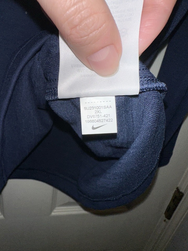 Nike DriFit Mens 2X Navy HalfZip Long Sleeve Coach Shirt Jacket Track