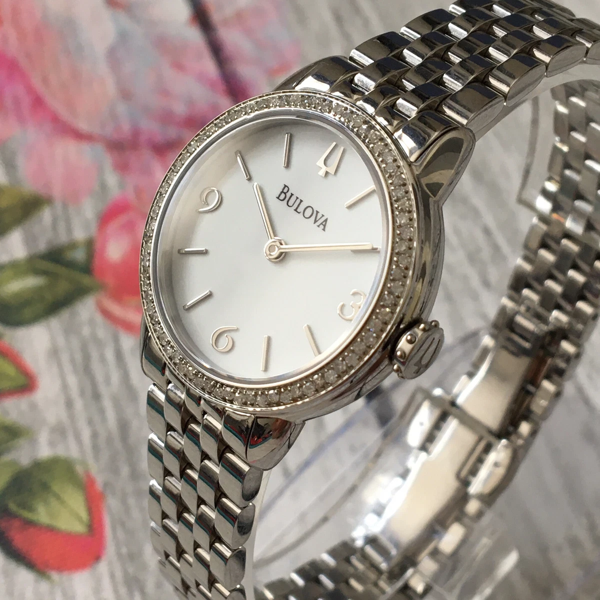 Bulova diamond dial watch for ladies cheap