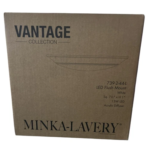 Minka Lavery 739-2-44-L LED Flush Mount White 13W Vantage Low Profile Light - Picture 2 of 2