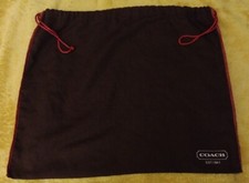 Coach Dust Bag Draw String Brown  Red Large 17'w X 14' X 14'