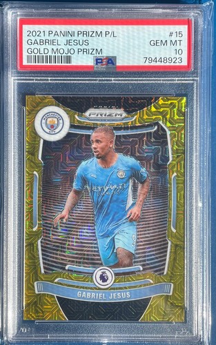 Gabriel Jesus [Gold Prizm] #15 2021 Panini Prizm Premier League card