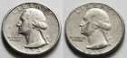 1934 (AU Details) + 1935-S Washington Silver Quarters , Two 25C coins