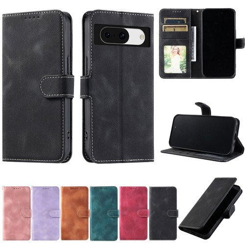 Strap Leather Card Wallet Phone Case for Google Pixel 9 Pro XL 8 Pro 6A 7A 8A - 第 1/18 張圖片