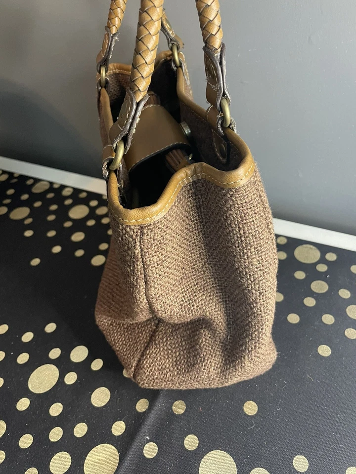 Cartera Croft & Barrow para mujer marrón tostado bolso de mano arpillera Foto 2 de 4