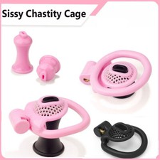 For Sissy Cobra Chastity Device With Plug Positive/Negative 3Ring Key Cage Kits