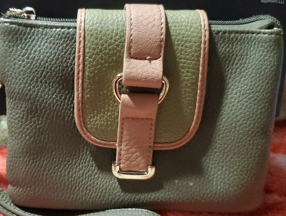 Charming Charlie Olive Green Wrist Purse Handbag