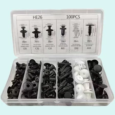 For 100X Auto Car Clips Fixer Plastic Fasteners Kit Push Type Rivets Assortment