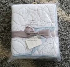 Living Textiles Cotton Poplin Comforter   White/Blue   Classic, Elegant Cotton C