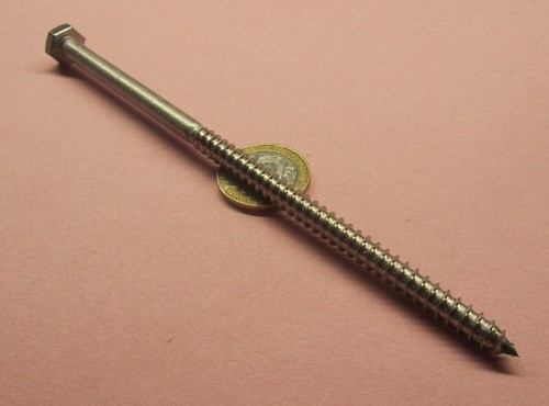 316 Stainless Steel Hex Head Lag Screw 1/4 Threads x 6.00" Length, 5 pcs - Picture 8 of 12