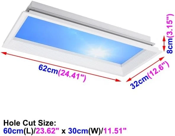 72W Full Spectrum Blue Sky Light Ceiling Lamp LED Ceiling Recessed Mount Light F - Image 2 of 4