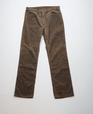 Vintage 80s Levis Mens 32x31 Faded Straight Leg Corduroy Chino Pants Brown USA