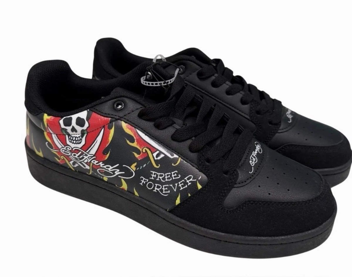 Vintage Y2K Retro Ed Hardy Tiger Men 10 Black Canvas High Top Laceless Sneakers Ed Hardy Men High Top Shoes Sneakers Leather | Mercari main image 2