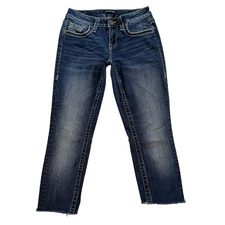 VIGOSS Heritage Fit Embellished Studded Cut-Off Capri Jeans Women’s Size 2