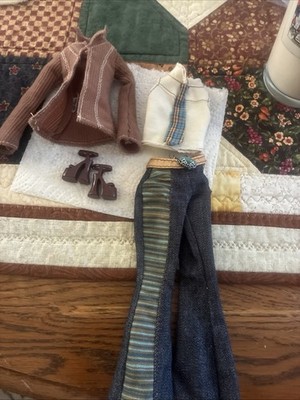 Vintage 2003 My Scene  Kennedy White Shirt & Plaid Tie-pants-heels-tan Jacket