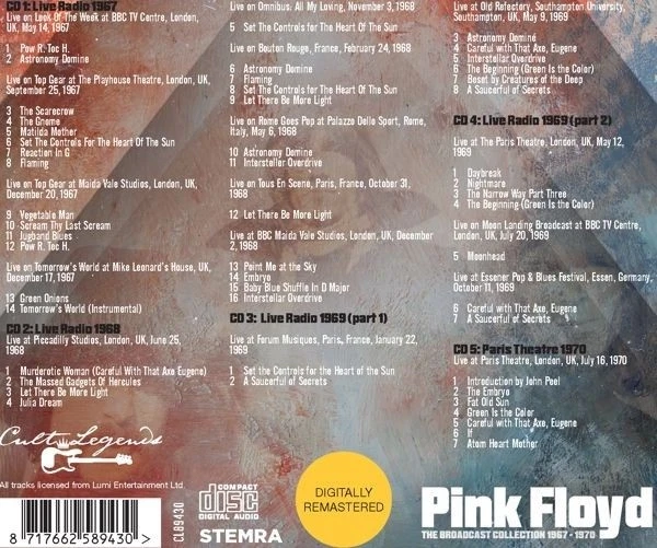 Pink Floyd The Broadcast Collection 1967-1970 5 CD Box Set New & Sealed - Image 2 of 2