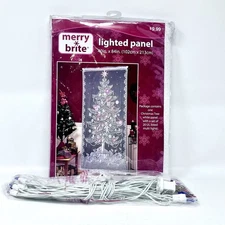 Merry Brite Lighted Christmas Tree Panel 40x84" White & Multicolor Lights Indoor