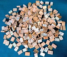 310 ASSORTED MAHJONG VINTAGE GAME PIECES 2 THICKNESS SIZES