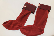 HUNTER Tall Fleece Welly Boot Socks, LARGE M 7-9, W 8-10, Burgandy