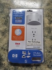 HP HSPT300 Wall Plate Surge Protector Smart Plate RCA NOS UL Listed Modem Phone