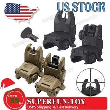 Gen II Flip Up Sights Front & Rear Black Polymer Fits 20mm Picatinny Mount