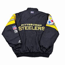 Vintage 90s Pittsburgh Steelers Logo Athletic NFL Proline Black Jacket Size XL