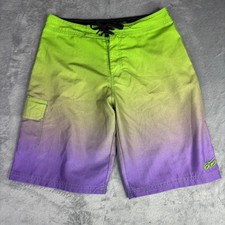 Nike 6.0 Board Shorts Boys Size 18 Green Purple Ombre Gradient Swim Trunks Surf