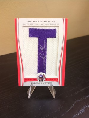 2009 Bowman Draft Picks Tyrell Sutton College Letter Patch Auto /115