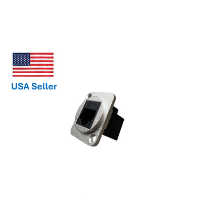 Black D type metal CAT6 RJ45 panel mount female socket connector