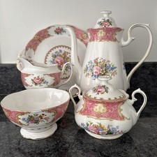 Royal Albert Lady Carlyle Coffee Pot Set, Lidded Sugar , Jug , Cake plate