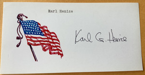 KARL HENIZE NASA Space Shuttle Astronaut Autographed Signed Card FREE SHIPPING