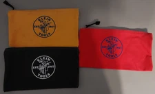 3 Vintage Klein Tools Canvas Zipper Pouch Bags