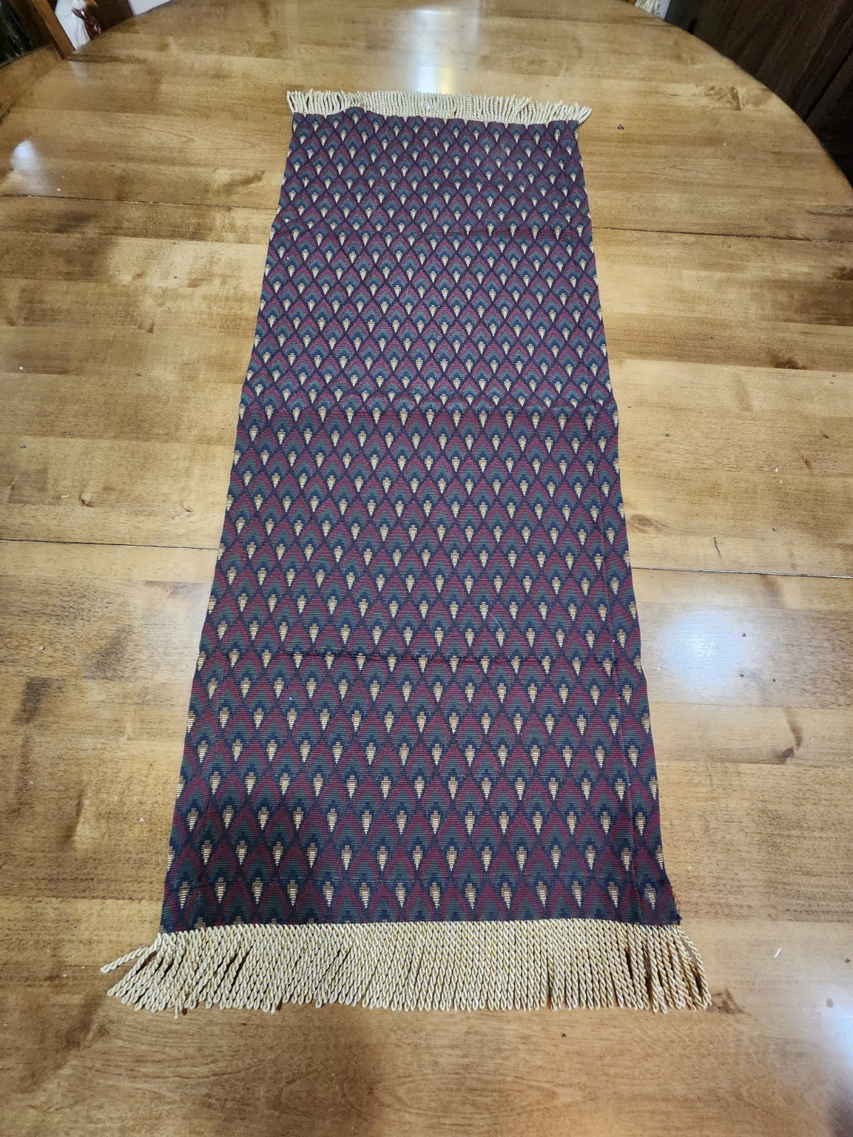 Table Runner Or Dresser Scarf With Tassels Thick Fabric Pretty Fall Colors