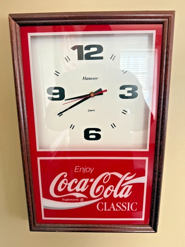 Vintage Hanover Wood & Quartz Coca-Cola Wall Clock