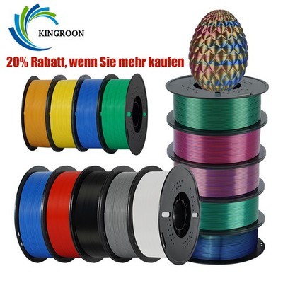 Kingroon 1KG PLA PETG Seide Matte 1,75 mm 3D Drucker Filament FDM Rolle Bündel